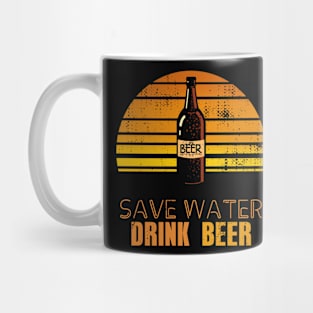 Beer - Save Water Drink BEER - Vintage Sunset Mug